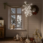 Albero Natale 200 LED 2,2m Salice Bianco Freddo Interno Esterno