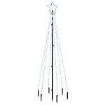 Albero di Natale con Puntale Bianco Freddo 108 LED 180 cm