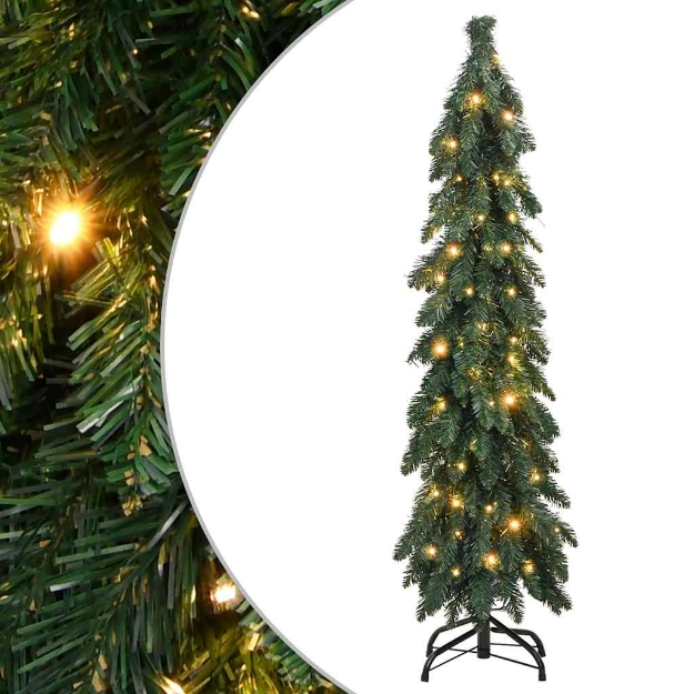 Albero di Natale Artificiale Preilluminato con 60 LED 120 cm