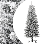 Albero Natale Artificiale Sottile Neve Floccata 120cm PVC e PE