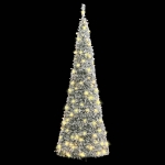 Albero di Natale Artificiale Pop-up Neve Fioccata 100 LED 150cm