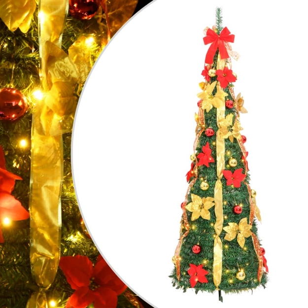 Albero di Natale Artificiale Pop-up con 50 LED Verde 120 cm