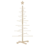 Albero di Natale Decorativo in Legno 125 cm Legno Massello Pino