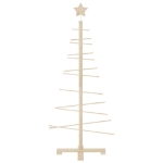 Albero di Natale Decorativo in Legno 125 cm Legno Massello Pino