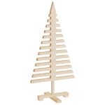 Albero di Natale Decorativo in Legno 90 cm Legno Massello Pino