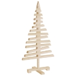 Albero di Natale Decorativo in Legno 90 cm Legno Massello Pino