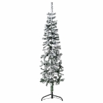 Albero Natale Artificiale Sottile a Metà Neve Fioccata 150 cm