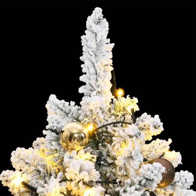 Albero Natale Incernierato con 150 LED e Palline 150 cm