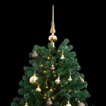 Albero Natale Incernierato con 300 LED e Palline 210 cm