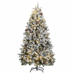 Albero Natale Artificiale Incernierato 300 LED e Palline 270 cm