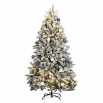 Albero Natale Incernierato con 300 LED e Palline 180 cm