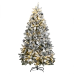 Albero Natale Incernierato con 300 LED e Palline 240 cm