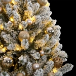 Albero Natale Incernierato con 300 LED e Palline 210 cm