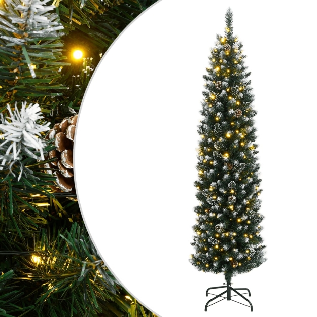 Albero di Natale Artificiale Sottile con 150 LED 150 cm