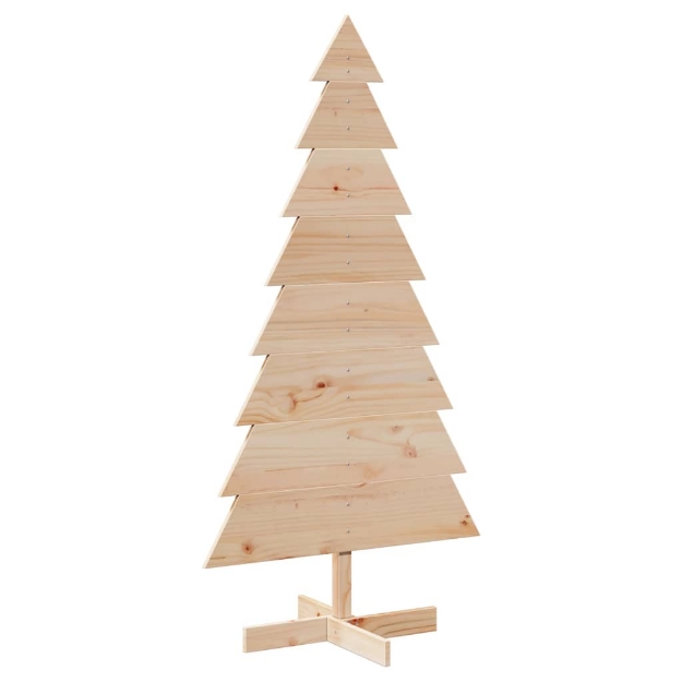 Albero di Natale Decorativo in Legno 150 cm Legno Massello Pino