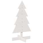 Albero di Natale Decorativo Bianco 80 cm Legno Massello di Pino