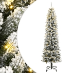 Albero di Natale Artificiale con 300 LED e Neve Floccata 240 cm