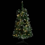 Albero di Natale Preilluminato con Supporto Verde 90 cm in PVC