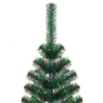 Albero di Natale Artificiale Punte Iridescenti Verde 120 cm PVC