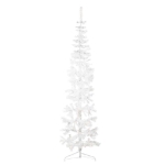 Albero Natale Artificiale Sottile a Metà Supporto Bianco 240 cm