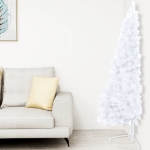 Set Albero Natale Artificiale a Metà LED Palline Bianco 240cm