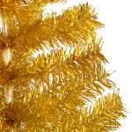 Albero di Natale Preilluminato con Palline Oro 120 cm PET