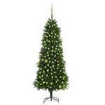 Albero di Natale Preilluminato con Palline 240 cm Verde