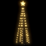 Albero di Natale a Cono con 84 LED Bianco Caldo 50x150 cm