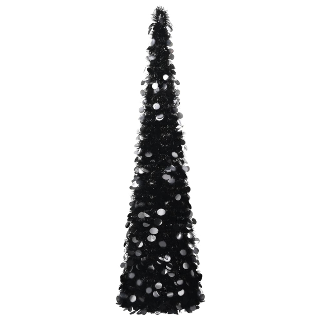 Albero di Natale Artificiale Apribile Nero 180 cm PET