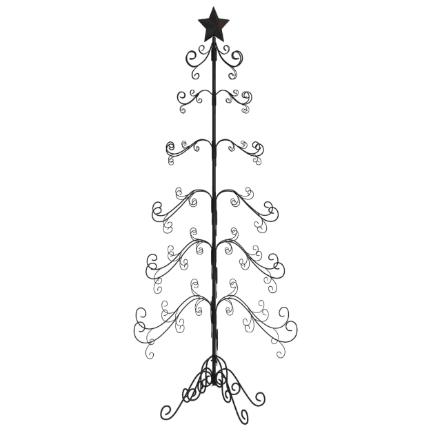 Albero di Natale Decorativo in Metallo Nero 215 cm