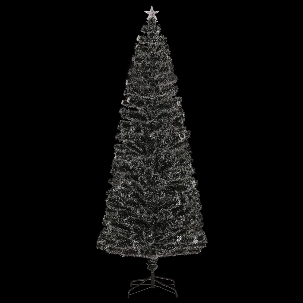 Albero di Natale Preilluminato con Supporto 240 cm Fibra Ottica