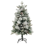 Albero di Natale Innevato Preilluminato Pigne 150cm in PVC e PE