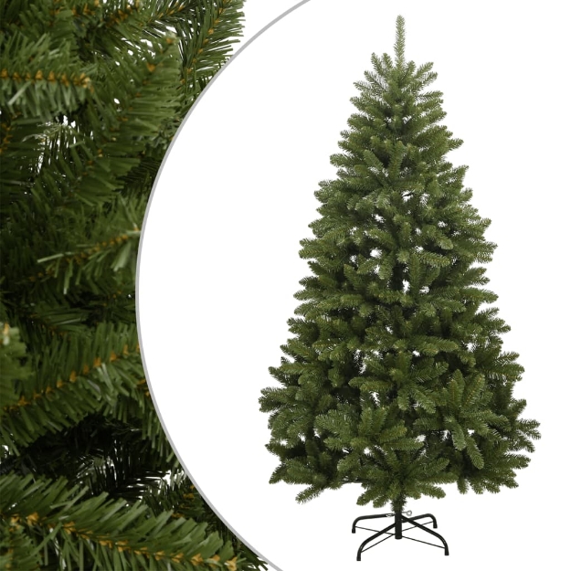 Albero di Natale Artificiale Incernierato con Base Verde 210 cm