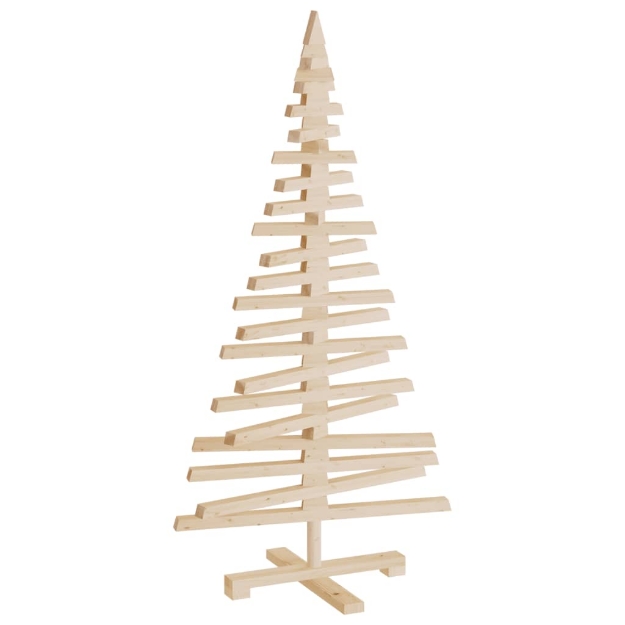 Albero di Natale Decorativo in Legno 120 cm Legno Massello Pino