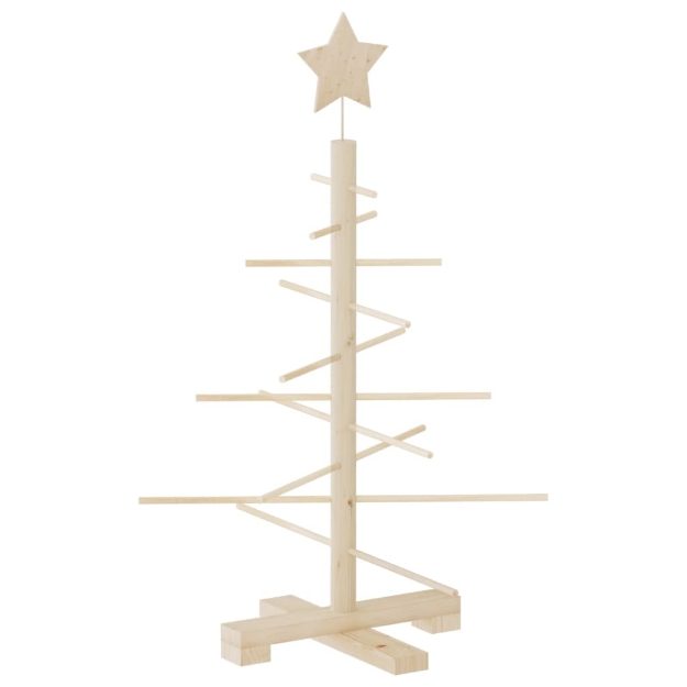 Albero di Natale Decorativo in Legno 75 cm Legno Massello Pino