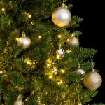 Albero Natale Incernierato con 150 LED e Palline 120 cm