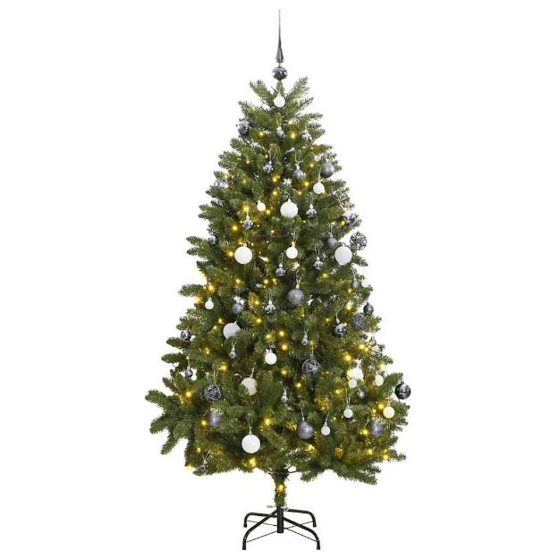 Albero Natale Incernierato con 300 LED e Palline 300 cm