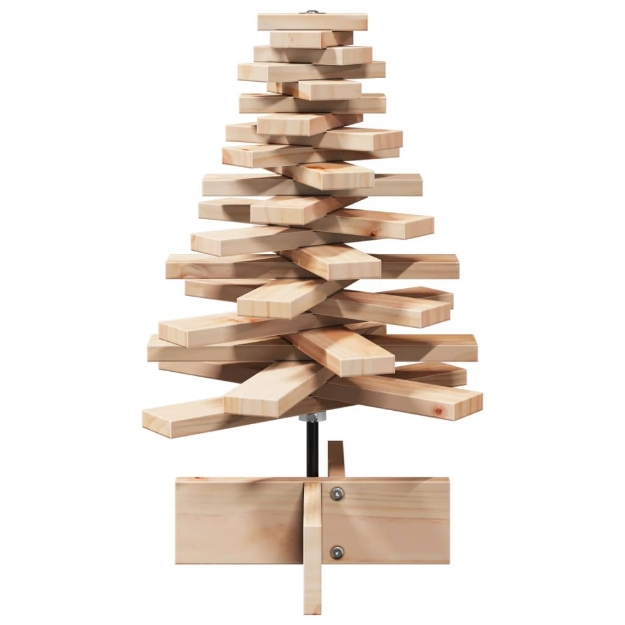 Albero di Natale Decorativo in Legno 60 cm Legno Massello Pino