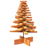 Albero di Natale Marrone Cera 80 cm in Legno Massello di Pino