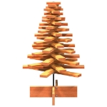 Albero di Natale Marrone Cera 80 cm in Legno Massello di Pino