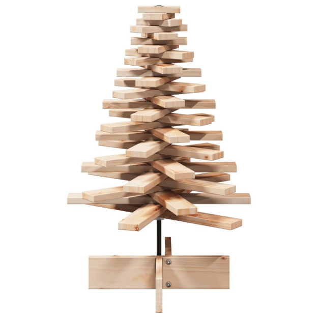 Albero di Natale Decorativo in Legno 80 cm Legno Massello Pino