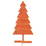 Albero di Natale Marrone Cera 120 cm in Legno Massello di Pino