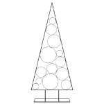 Albero di Natale Decorativo in Metallo Nero 150 cm