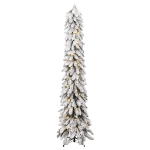 Albero di Natale Artificiale con 100 LED e Neve Floccata 180 cm