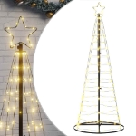 Illuminazione Albero di Natale a Cono 200LED Bianco Caldo 182cm