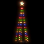 Albero di Natale a Cono con 84 LED Colorato 50x150 cm