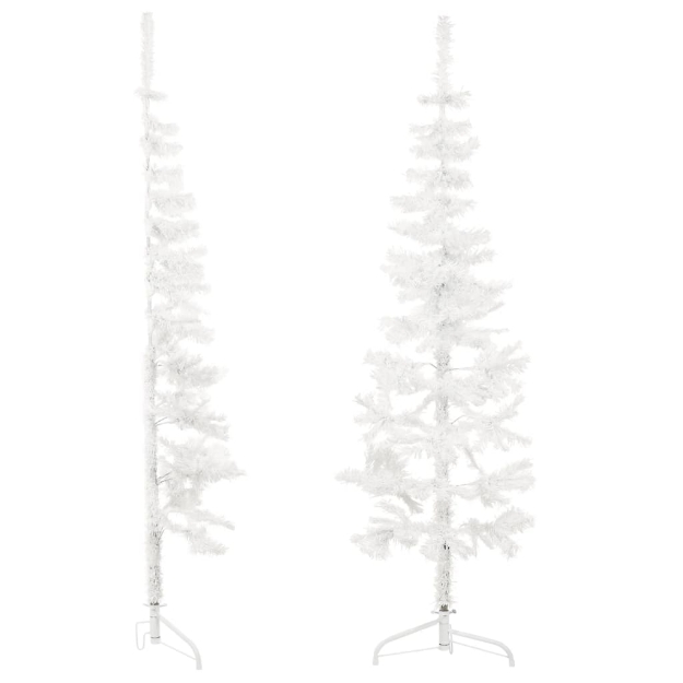 Albero Natale Artificiale Sottile a Metà Supporto Bianco 120 cm