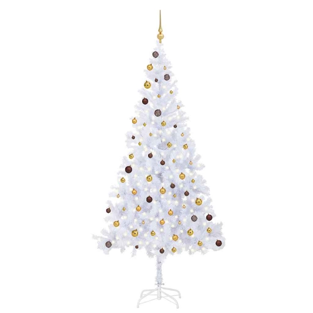 Albero di Natale Preilluminato con Palline 210 cm 910 Rami