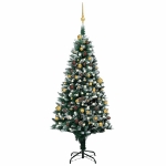 Albero di Natale Preilluminato con Palline e Pigne 180 cm