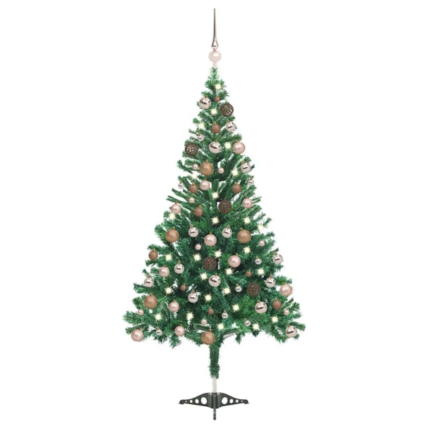 Albero di Natale Preilluminato con Palline 120 cm 230 Rami